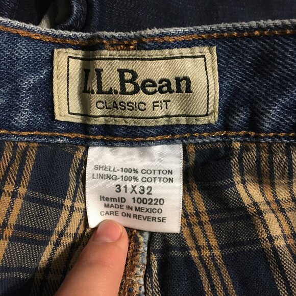 L.L. Bean Classic Fit Mens 31x32 Jeans 100% Cotton Denim Lined - Picture 5 of 11